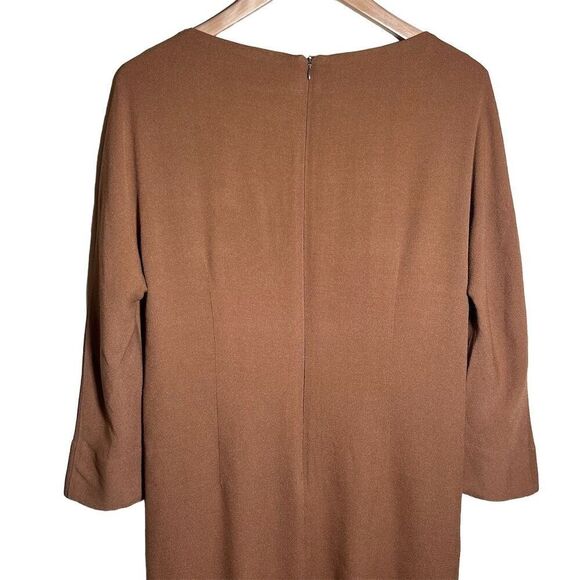 M.M. Lafleur Women's A-Line Tunic Dress Camel Tan Brown 3/4 Sleeve Size 8 - Picture 4 of 9